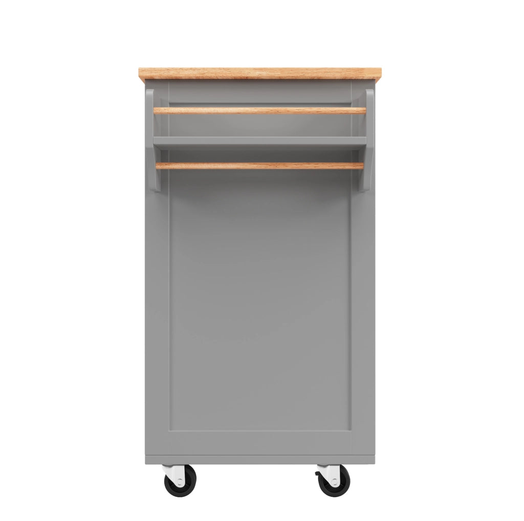 Carrello da cucina 102x45 cm; con ruote e ripiani regolabili; MDF; grigio