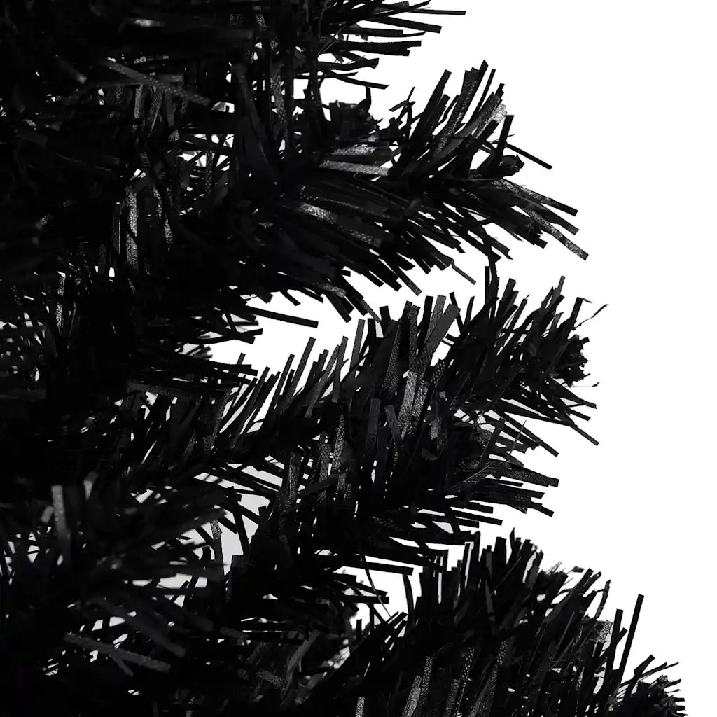 Set Albero Natale Artificiale con LED e Palline Nero 150 cm PVC  cod mxl 15681