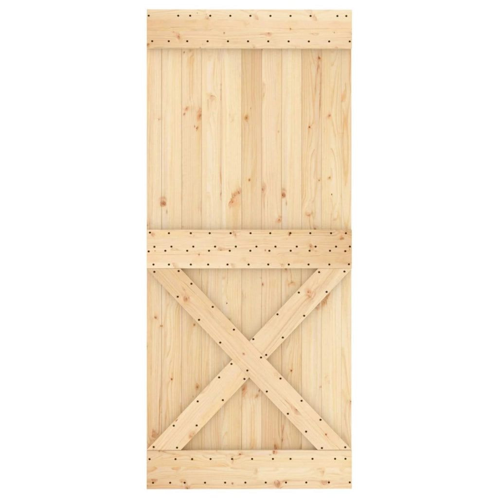 Porta scorrevole Naturale e Nero 90 x 210 cm 3444907