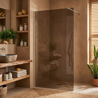 Parete Doccia Rea Flexi Brown / Chrome 130