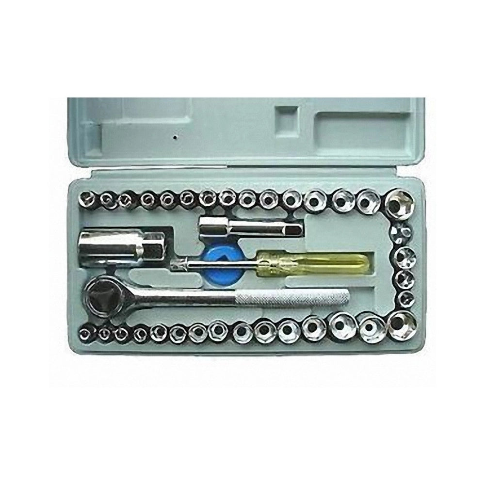 Trade Shop - Kit Set Chiavi A Bussola Con Cricchetto 40 Pezzi Giravite Valigetta In Plastica -