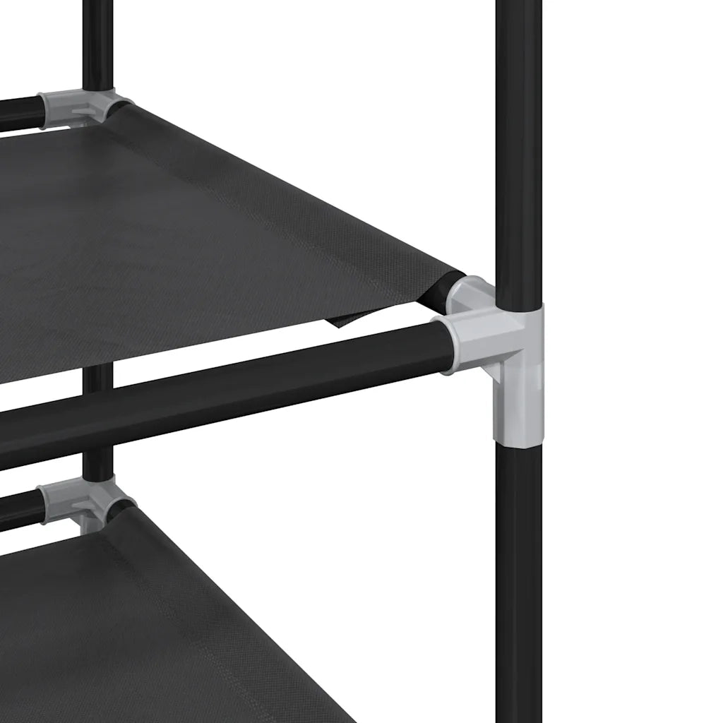 Scarpiera 10 Ripiani-Scaffale per scarpe Nera 44x28x180 cm in Tessuto Non Tessuto