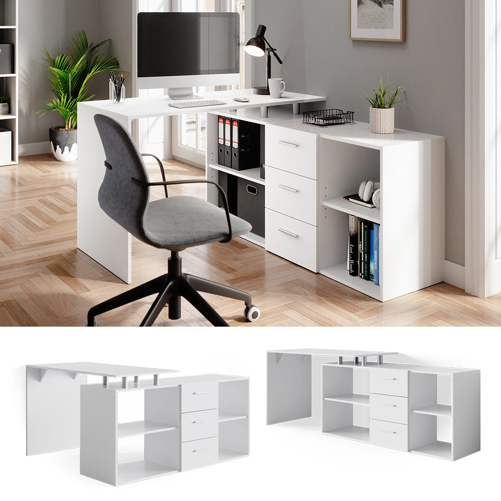 Vicco Scrivania angolare Bianco 215 x 60 cm