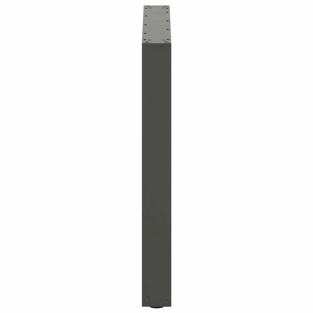 Set di 2 gambe per tavolo da pranzo a forma di U 80 x 72-73 cm con piedini regolabili design moderno in acciaio antracite 02_0057430