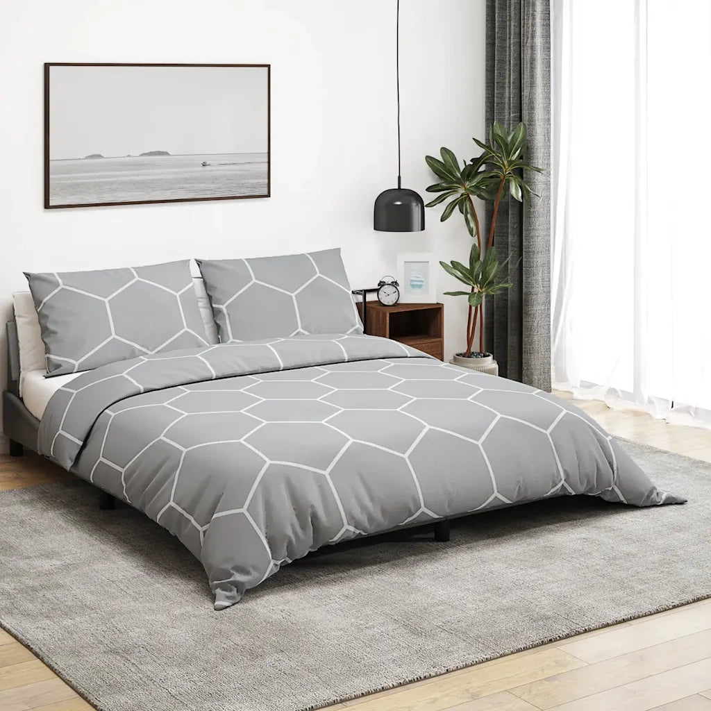 Set Copripiumino Grigio 200x220 cm in Cotone CFW9668549