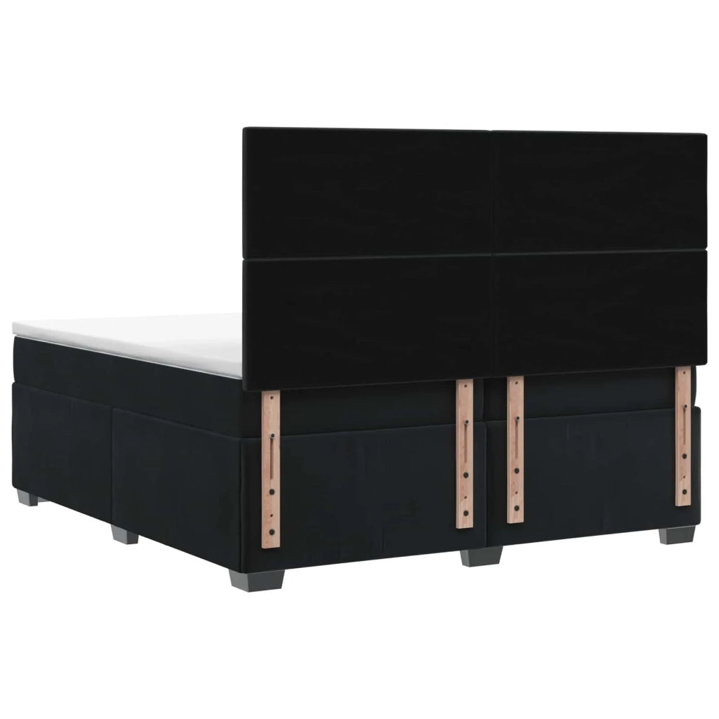 Letto box spring con materasso Nero 200 x 200 cm Velluto 3453718