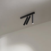 Spot Moderno Bambù Metallo Nero 3 Luci Led 10W 3000K