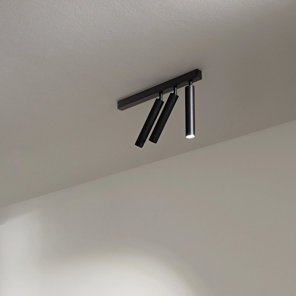 Spot Moderno Bambù Metallo Nero 3 Luci Led 10W 3000K