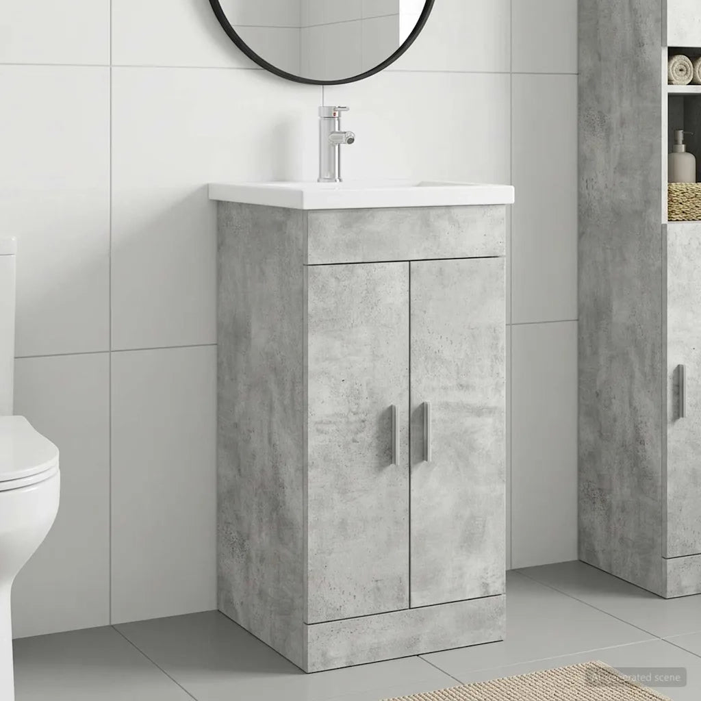 Mobile da bagno con lavabo Grigio Cemento 42 x 40 x 84,5 cm 890675
