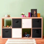 Scatole di Stoccaggio Decine di Sacchi di Stoffa Scatole Organizer Opvolute - Camera da Bambino Giochi - Nero - Set da 4 - 33x37x33cm