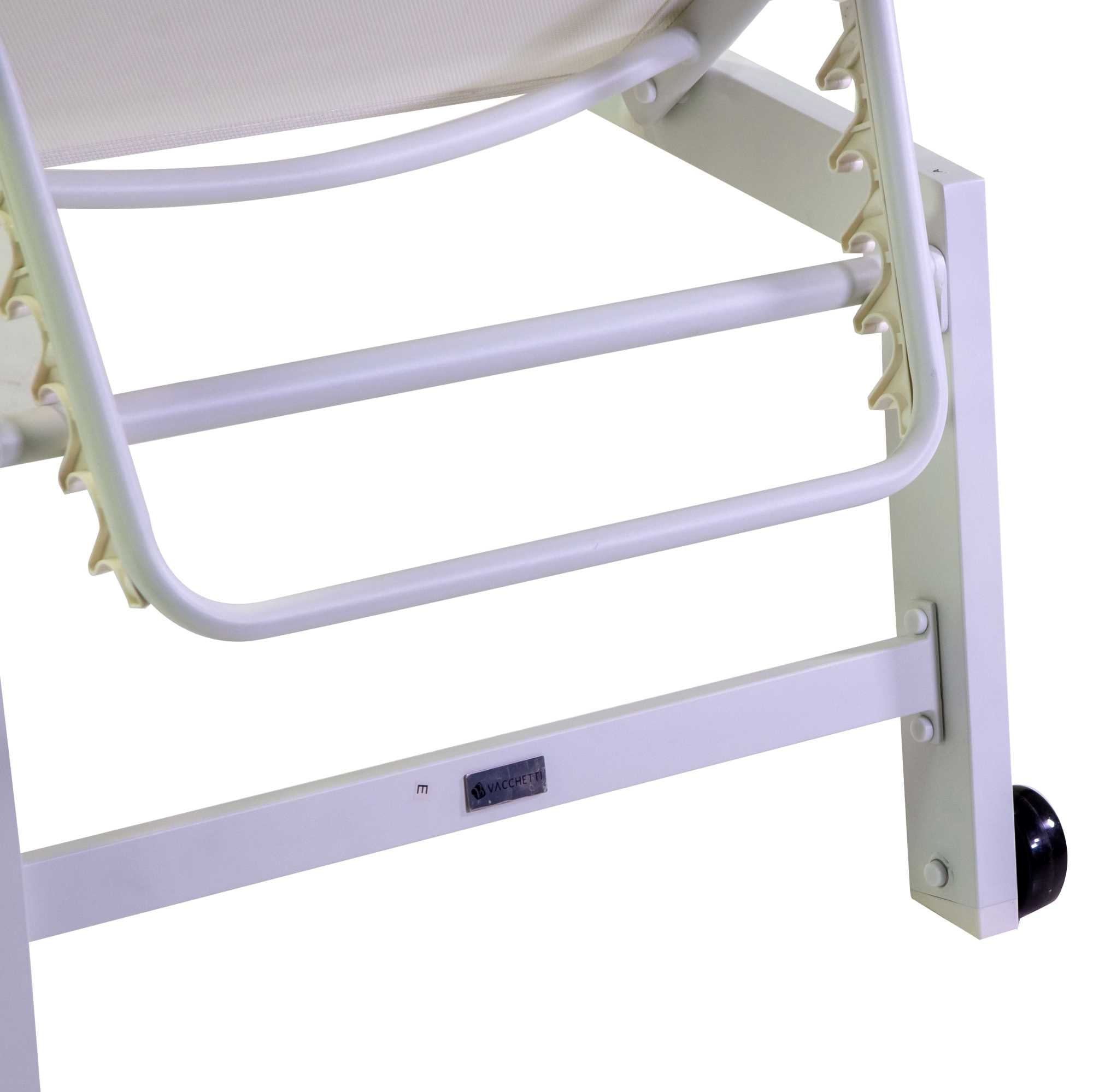 Lettino Prendisole da Giardino 203,5x70xh42,5 cm in Alluminio e Textilene Altamura Bianco