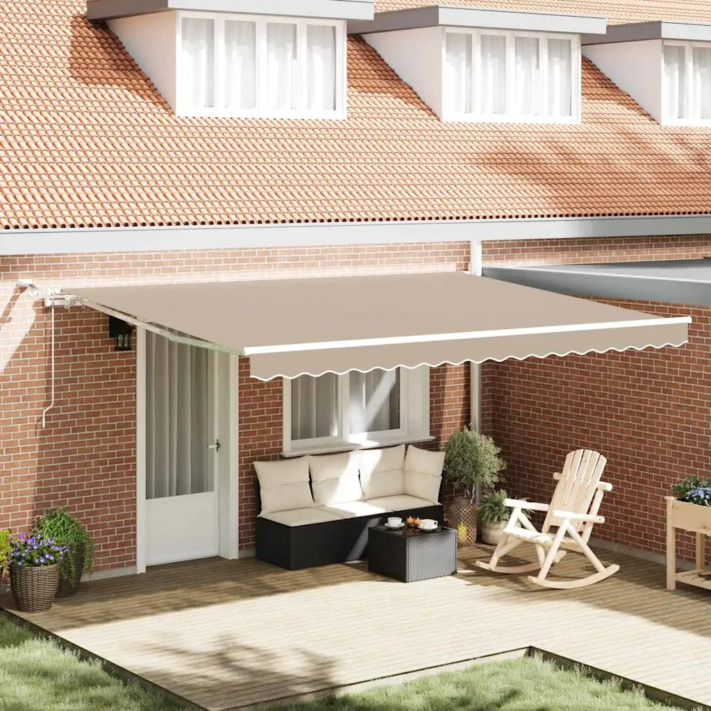 Tenda Retrattile Beige 450 × 350 cm Poliestere e Metallo 3331132