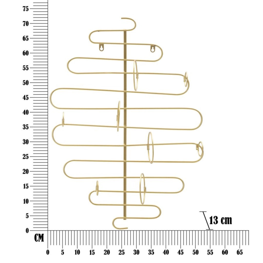 Porta Bottiglie VKH326, Oro, Metallo, 53x13x72 cm