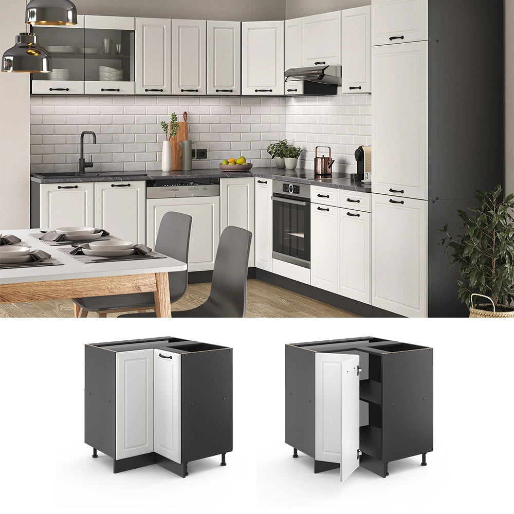 Vicco Mobile ad angolo cucina Bianco casa di campagna 75.6 cm , PL Antracite