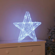 Stella 3D con 50 LED Bianco freddo 55 x 53.5 x 10 cm Acrilico
