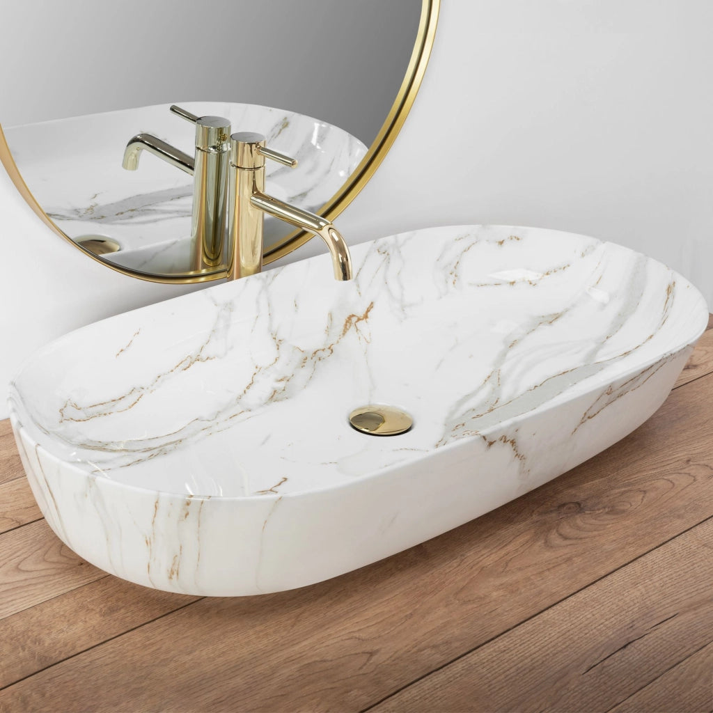 Lavabo Da Appoggio Rea Cleo 81 Shiny Aiax