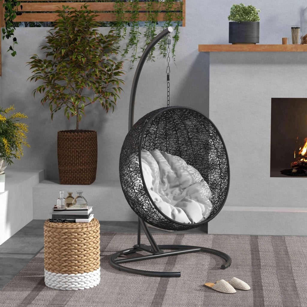 Sedia a dondolo con base ¨C zephmum ¨C metallo nero ?102x195 cm