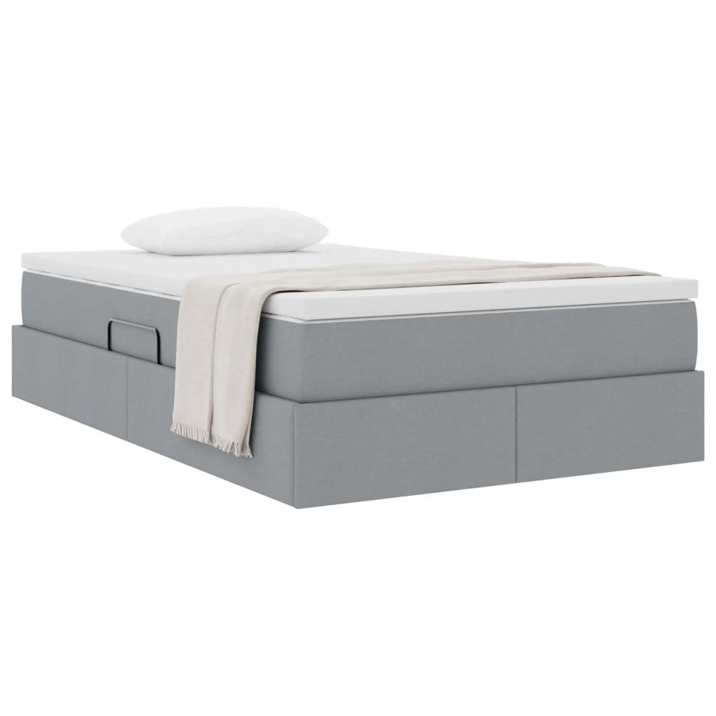 Letto con contenitore e materasso Grigio chiaro 120 x 190 cm