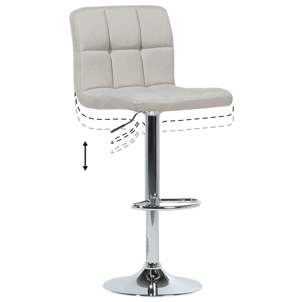 Set di 2 sgabelli da bar da cucina di colore beige girevoli regolabili in altezza stile moderno contemporaneo