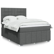 Giroletto a Molle con Materasso Grigio Scuro 140x190 cm Tessuto