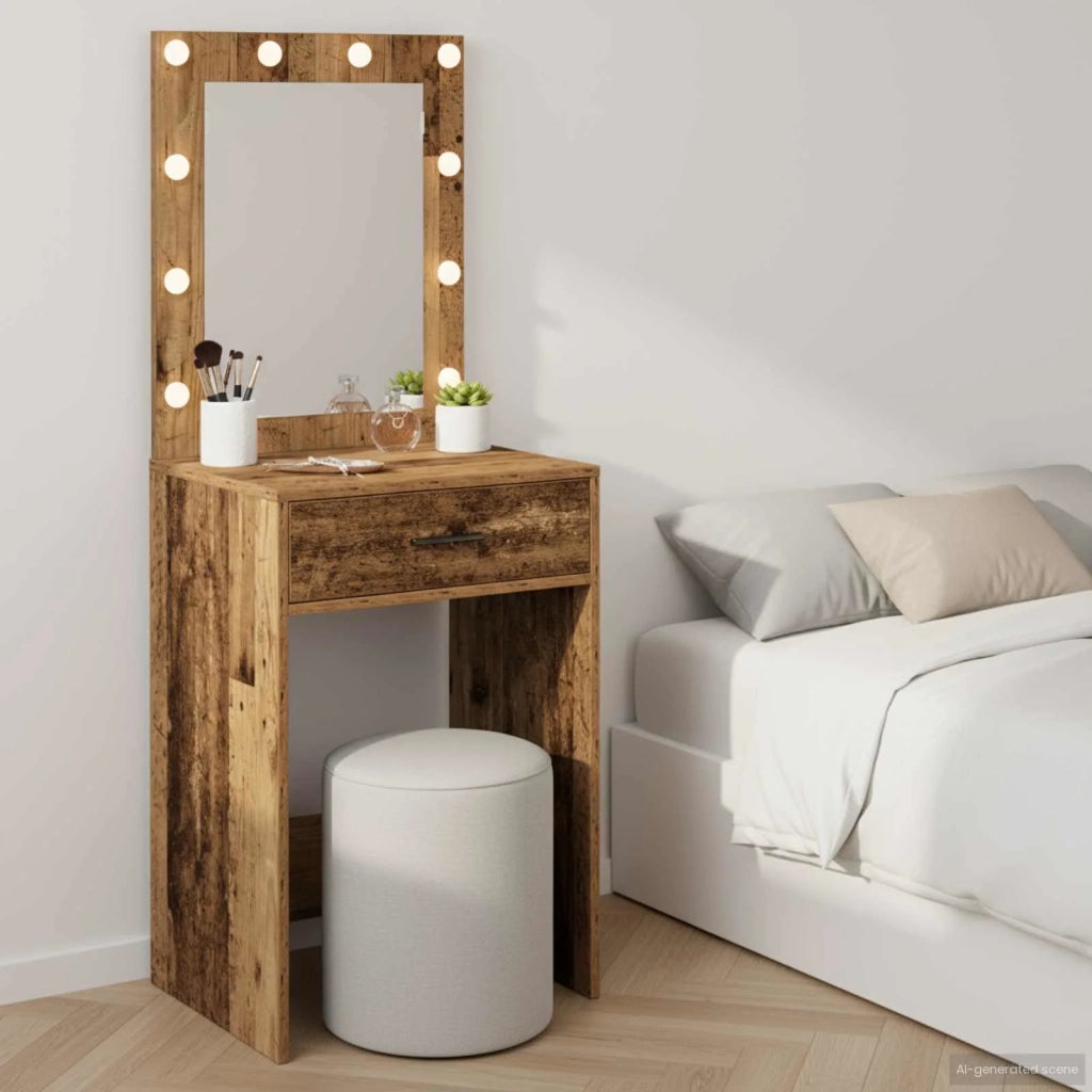 Tavolo da Trucco con cassetto Legno vecchio 50 x 41 x 135 cm 865044