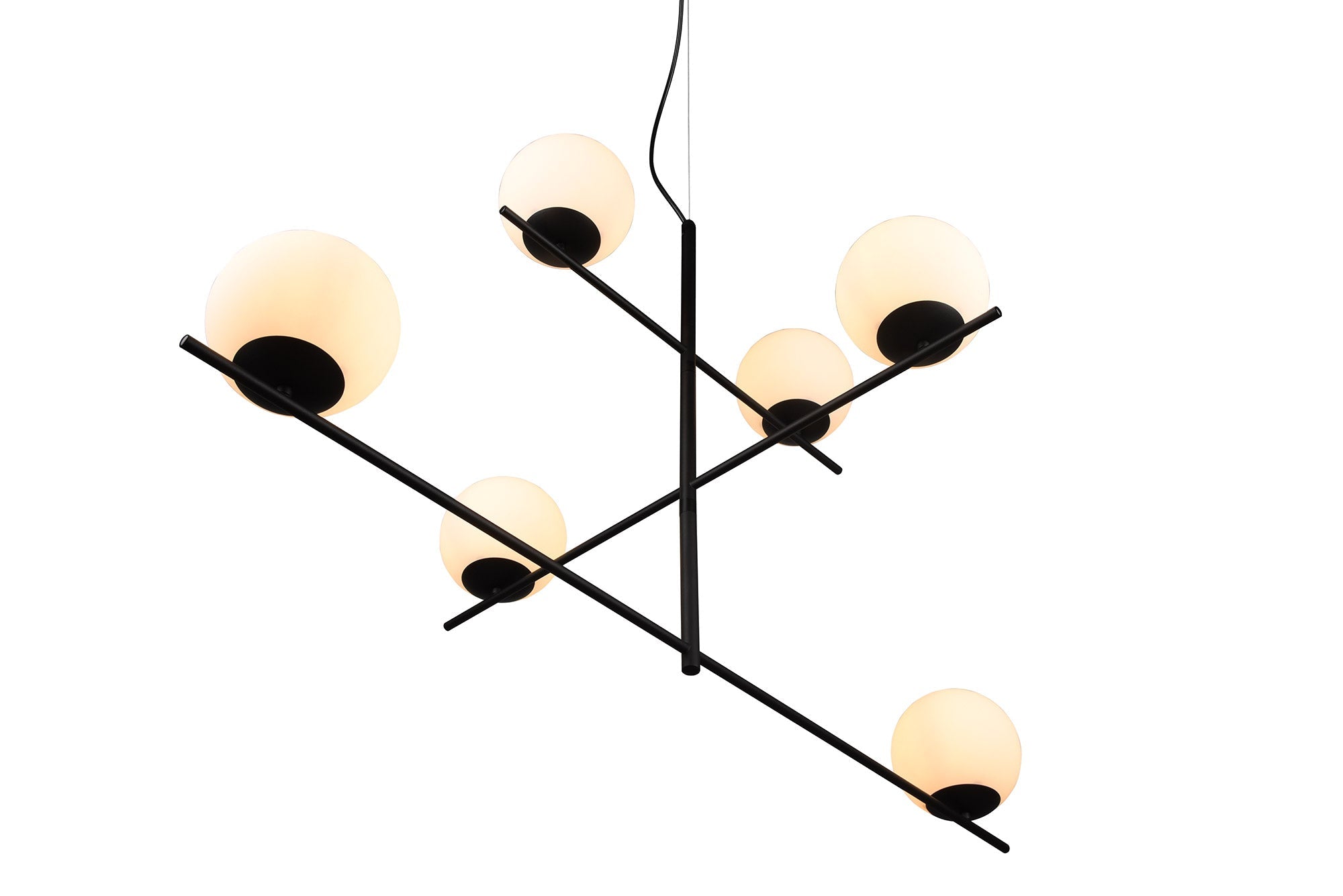 Lampada a Sospensione da Interno Attacco E14 in Metallo Nero Opaco