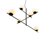 Lampada a Sospensione da Interno Attacco E14 in Metallo Nero Opaco