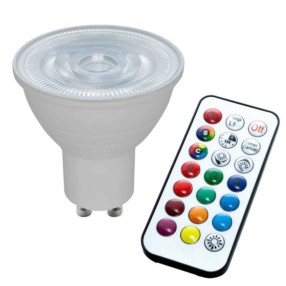 Trade Shop - Faretto Led 6 W Incasso 6cm Tondo Rgb+3000k Rgbw Gu10 Effetti Luce Colorata 230v - Silver