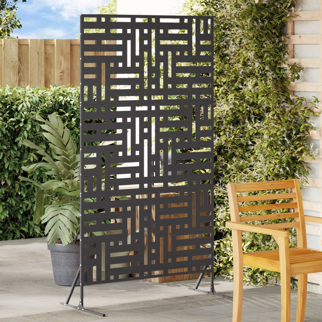Schermo di Privacy 180 cm Acciaio Nero