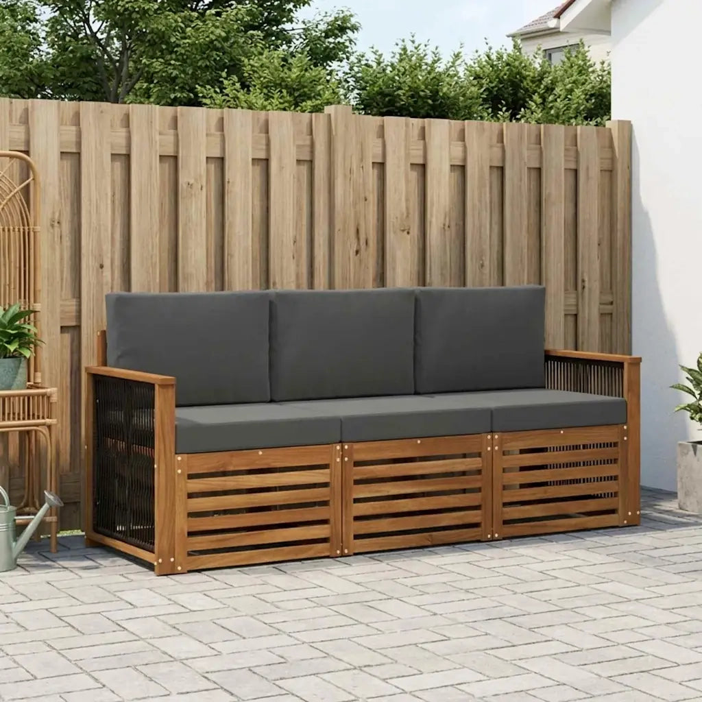 Set divani con cuscino 3 pcs Legno di Acacia Massello 3383963