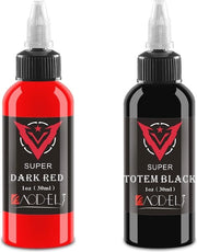 Inchiostro per tatuaggi 30 ml - Nero e Rosso - Trucco permanente per corpo