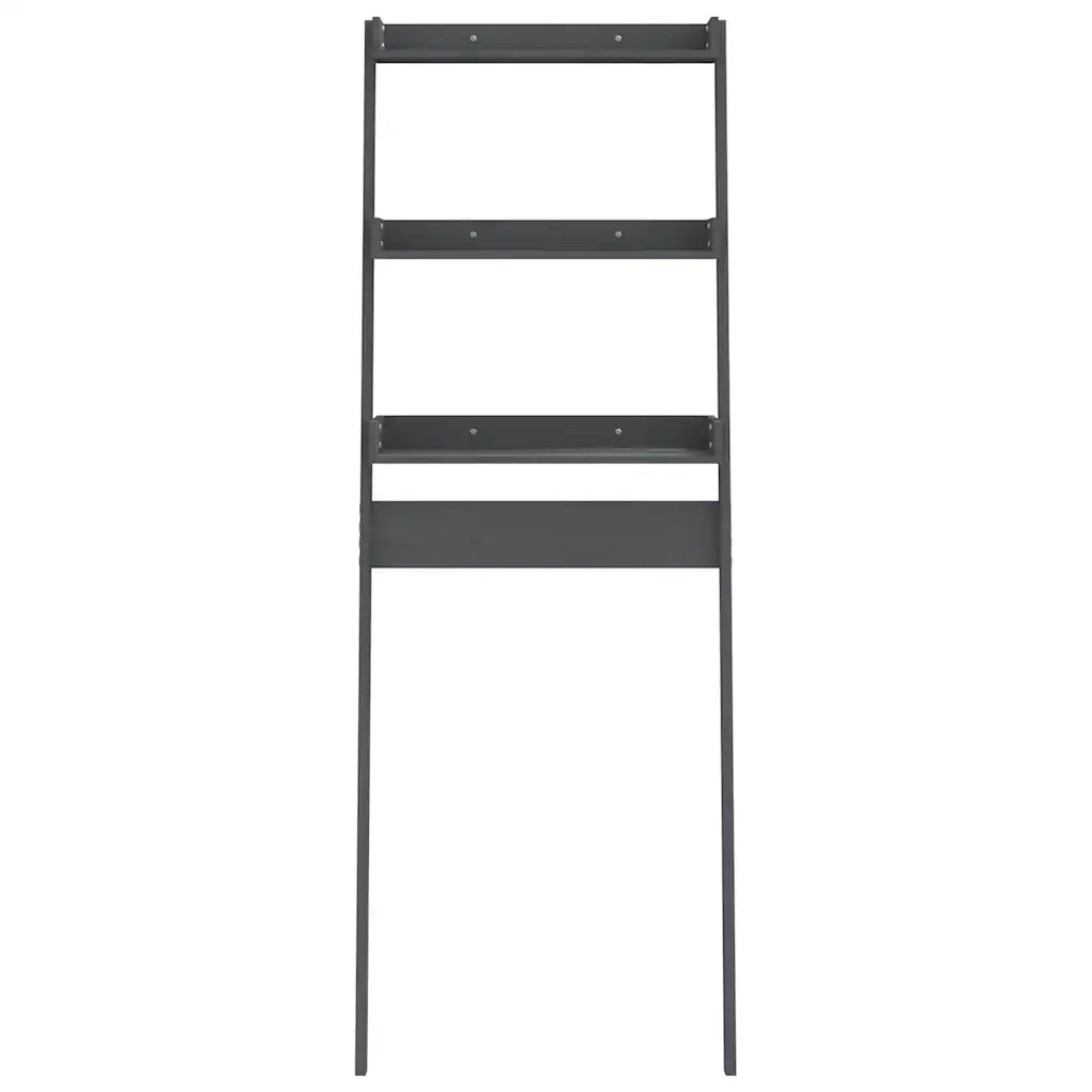 Rastrelliera da Bagno Grigia 63,5x32x179 cm Legno Massello Pino