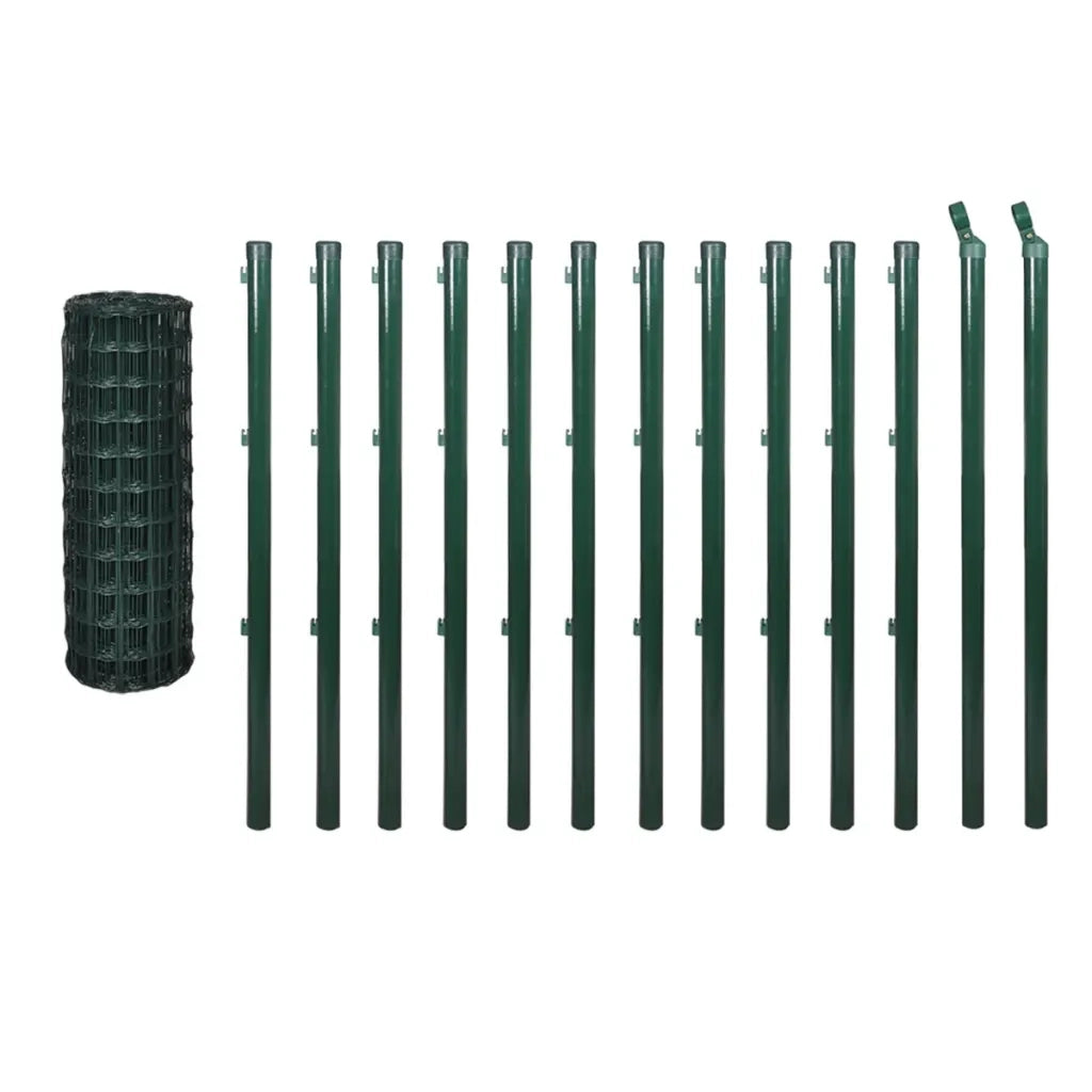 Recinzione Euro in Acciaio 25x1 m Verde 142399