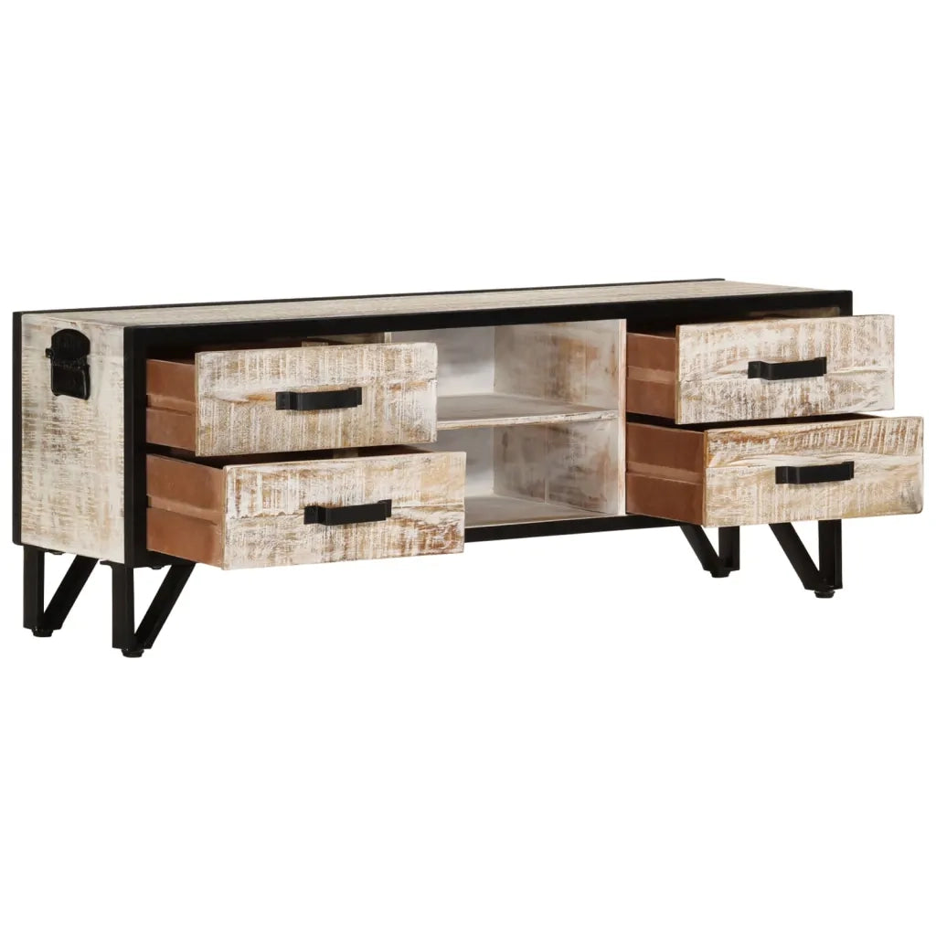 Mobile Porta TV 110x30x41 cm in Legno Massello di Acacia cod mxl 16838