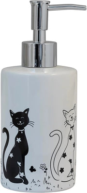 Labor Dispenser Per Sapone In Ceramica Black & White – Serie Cats