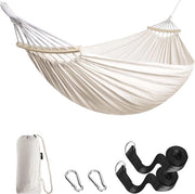 Hangmat con asta in legno curva - Sedia a sospensione duratura e confortevole con borsa da trasporto - Per dentro e fuori - Sedia a sospensione per terrazza, giardino, spiaggia