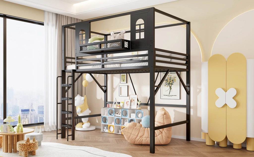 letto a castello metallo nero 90 x 200 cm