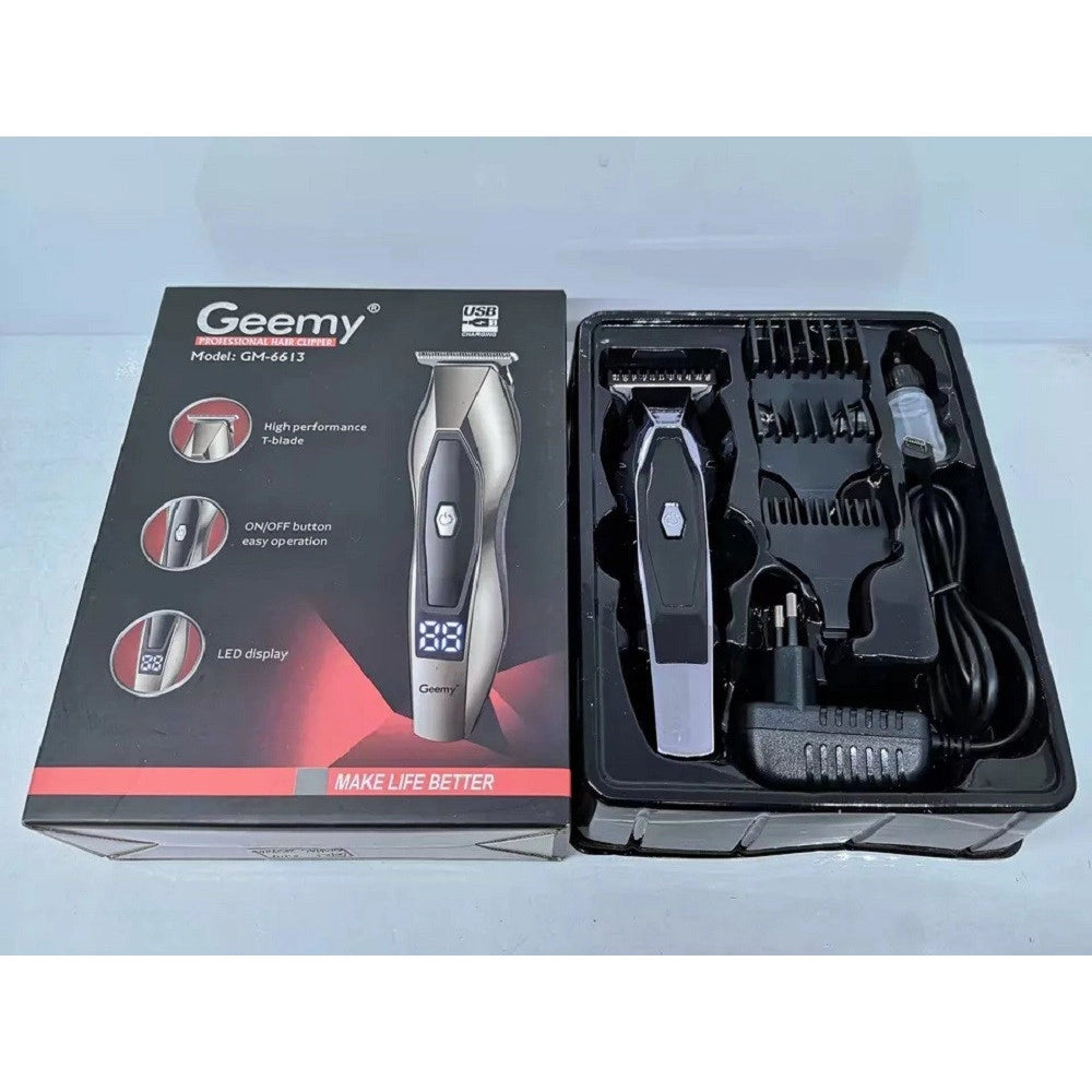 Trade Shop - Taglia Capelli Clipper Elettrico Professionale Ricaricabile Display Led Gm-6613 -