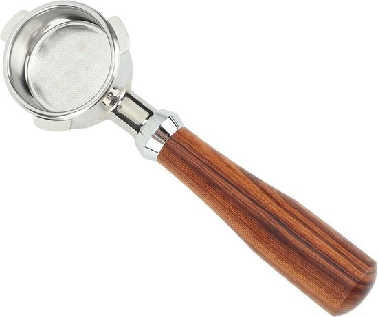 Portafiltro senza fondo in acciaio inossidabile 54mm - Manopola a tre fori da sostituire - Per serie 8 (E Redwood) .