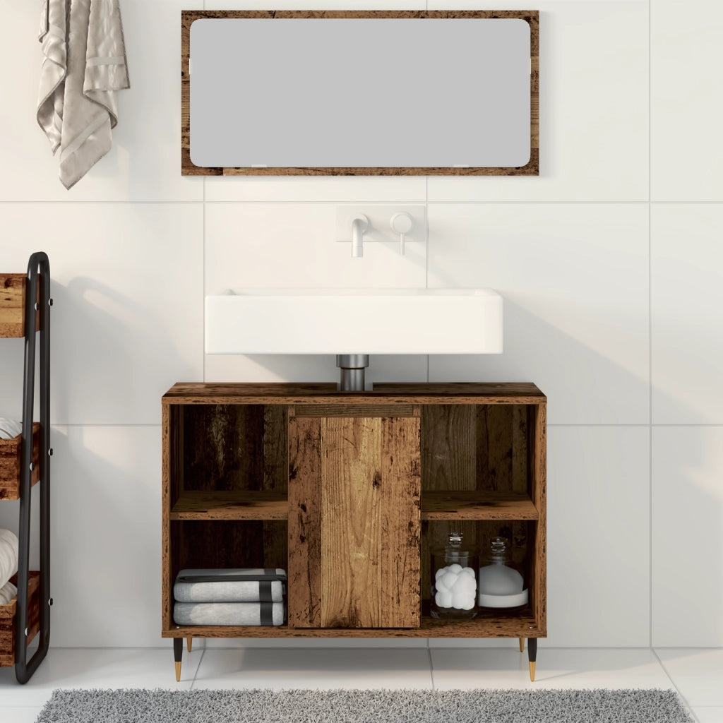 VanitÃ  Rustica per Bagno Legno Vissuto Legno Massello Media
