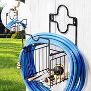 Sostegno per tubi da giardino con cassetta per attrezzi Supporto per tubi da giardino fissaggio alla parete Tubo da giardino avvolgicavo Supporto robusto per tubi da giardino da esterno