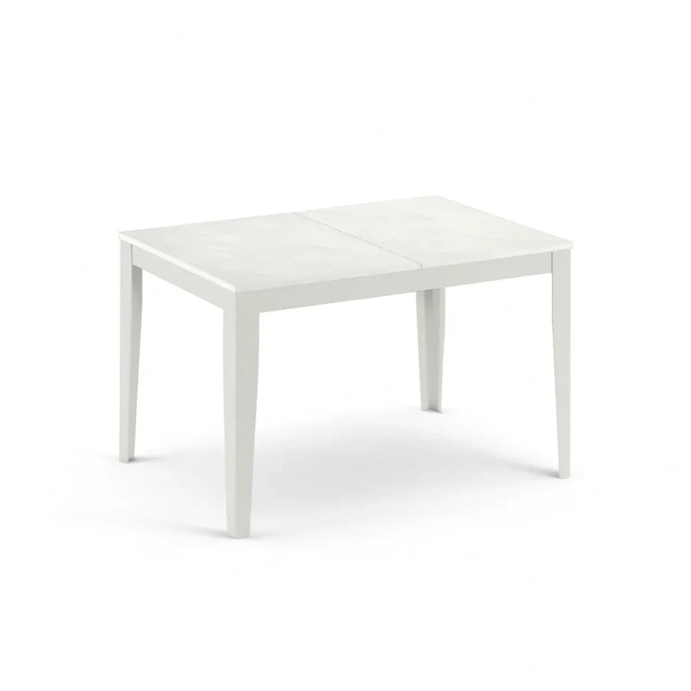 Tavolo da pranzo allungabile effetto cemento bianco Moon 156-316x90 cm fino a 12 posti Made in Italy | Duzzle