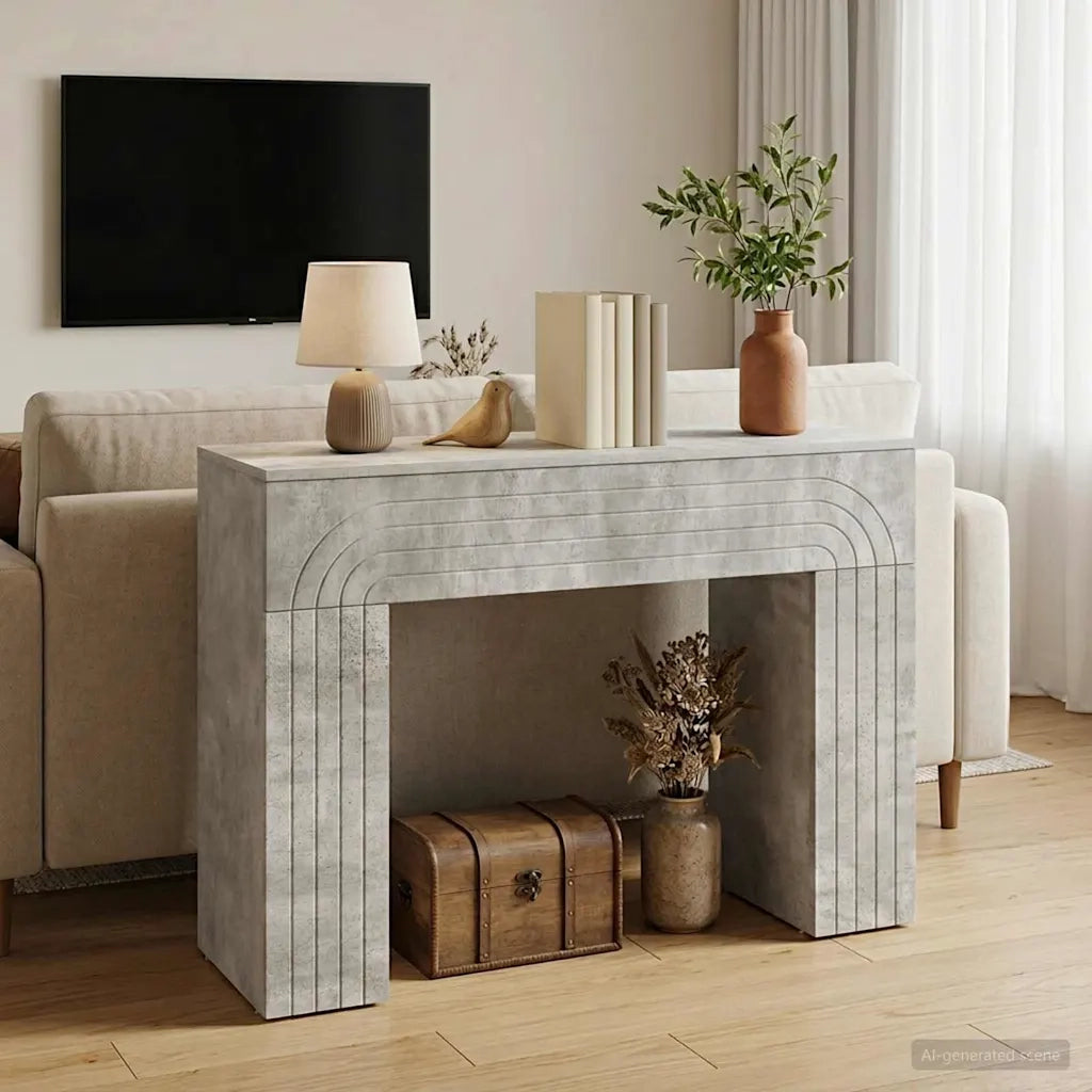 Tavolino da salotto Grigio Cemento 102 x 35 x 75 cm 899930