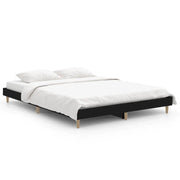 Letto matrimoniale | Letto per adulti | Giroletto Nero 140x190 cm in Legno Multistrato