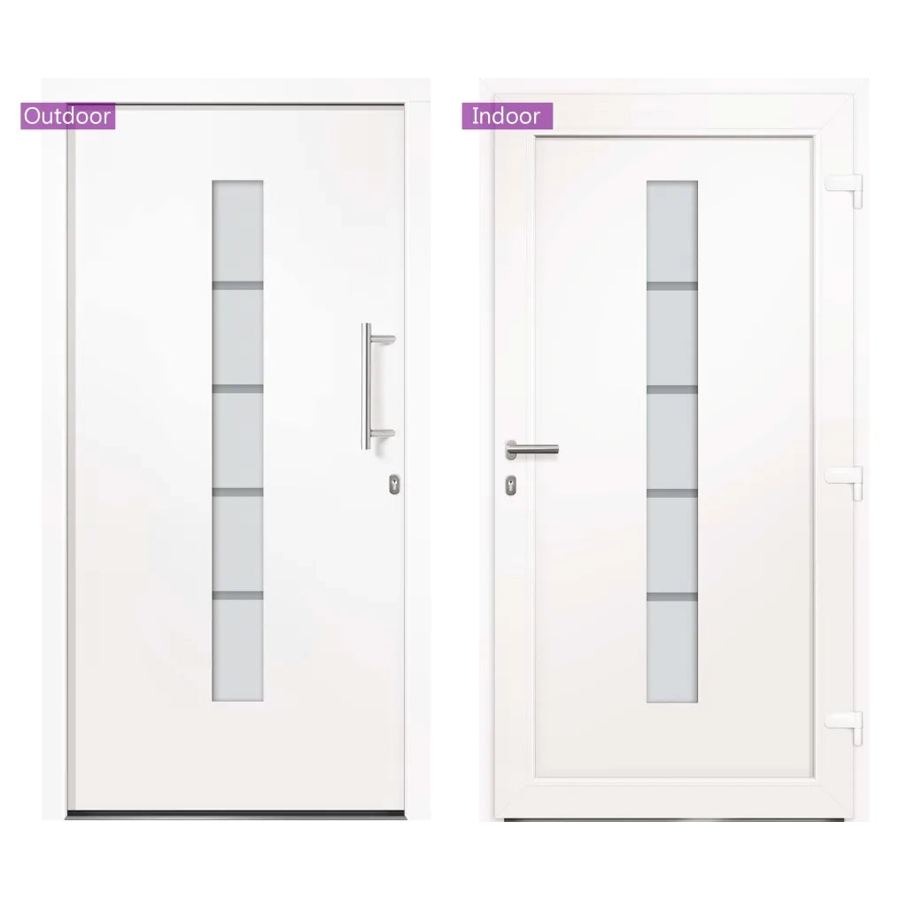 Porta d'Ingresso in Alluminio e PVC Bianco 100x210 cm cod mxl 60077