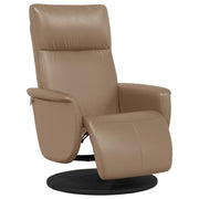 Poltrona | Sedia Relax Reclinabile con Poggiapiedi Cappuccino in Similpelle