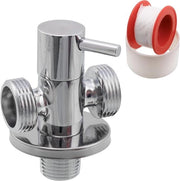 Vitello plus - Doppio rubinetto di scarico angolare in ottone per sanitari con guarnizione e gomito - Acqua potabile - Vasca da bagno Cucina Bagno