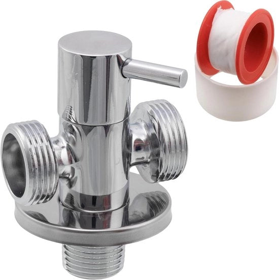 Vitello plus - Doppio rubinetto di scarico angolare in ottone per sanitari con guarnizione e gomito - Acqua potabile - Vasca da bagno Cucina Bagno