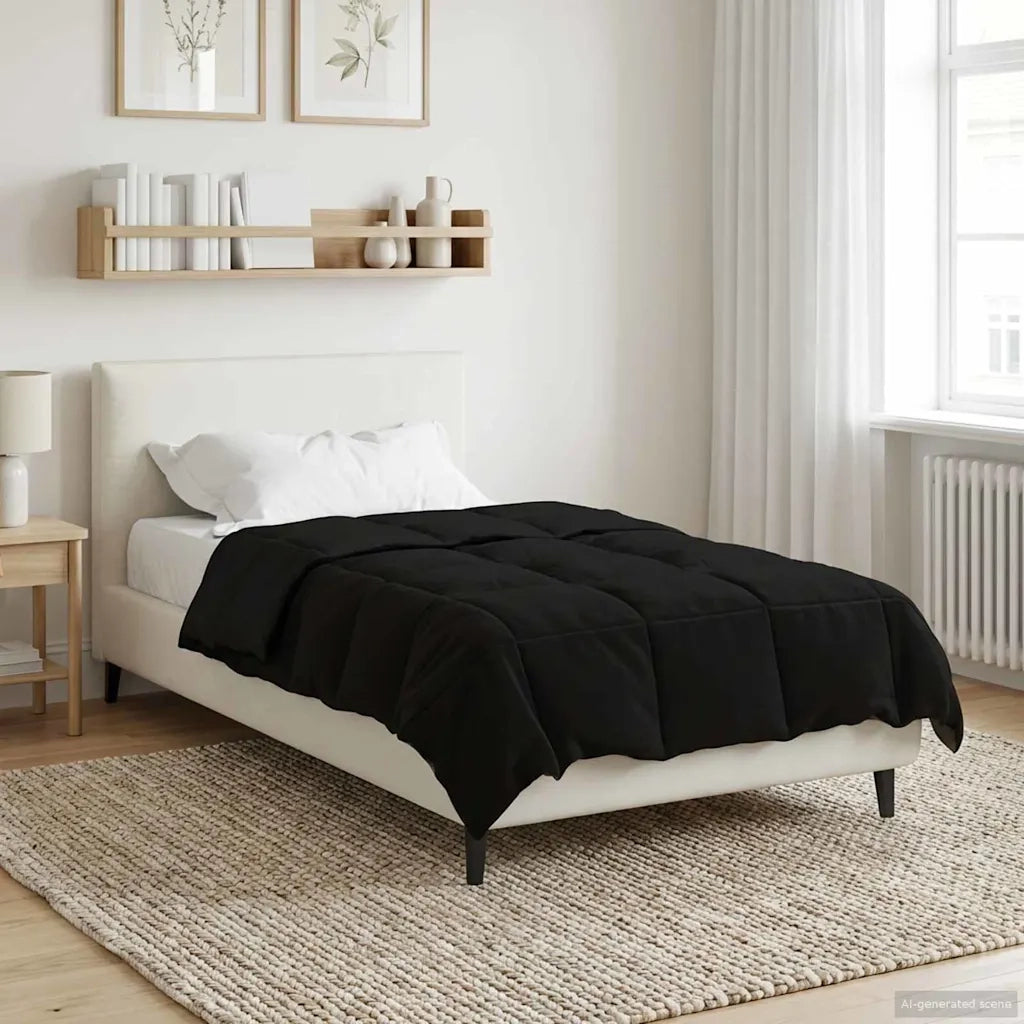 Duvet Estivo Trapuntato Nero 135 x 220 cm Microfibra 42025934