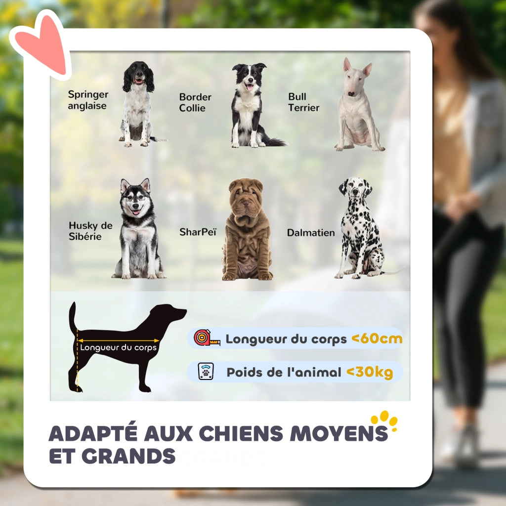 Carrello per Animali Domestici ¨C Xylo ¨C 4 Ruote Pieghevole Cani Gatti 30kg 112x65x100cm Grigio Scuro